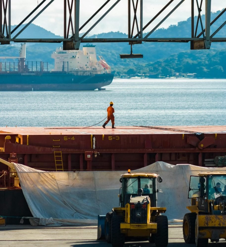 Sea Freight - worker on deck